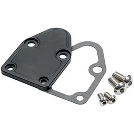 Powerhouse Small Block Chevy Fuel Pump Block-Off Plate, Black PO3610786